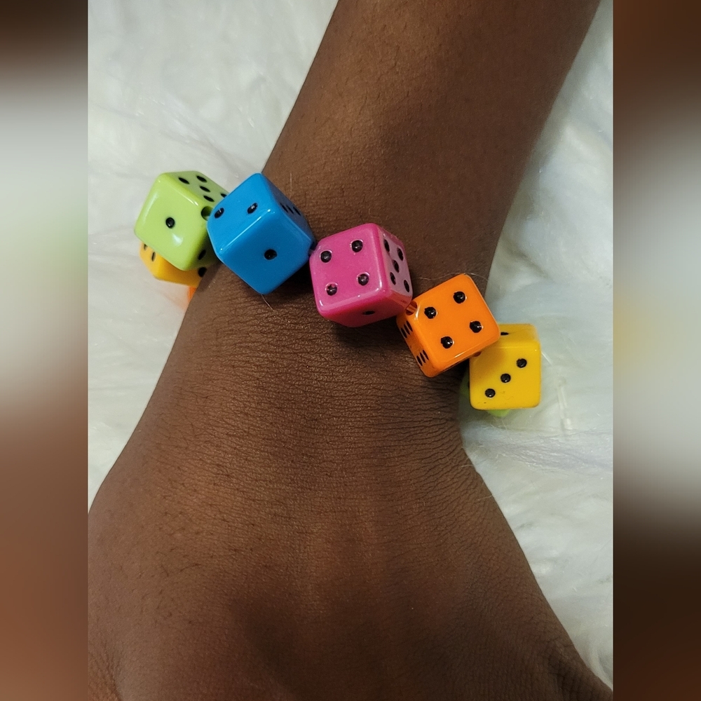 Claire's Multicolor Dice Charm Bracelet